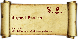 Wigand Etelka névjegykártya